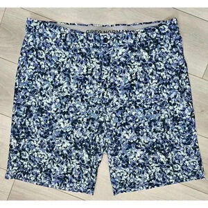 Greg‎ Norman Golf Shorts Mens Size 38 Blue White Splatter Attack Life Shark